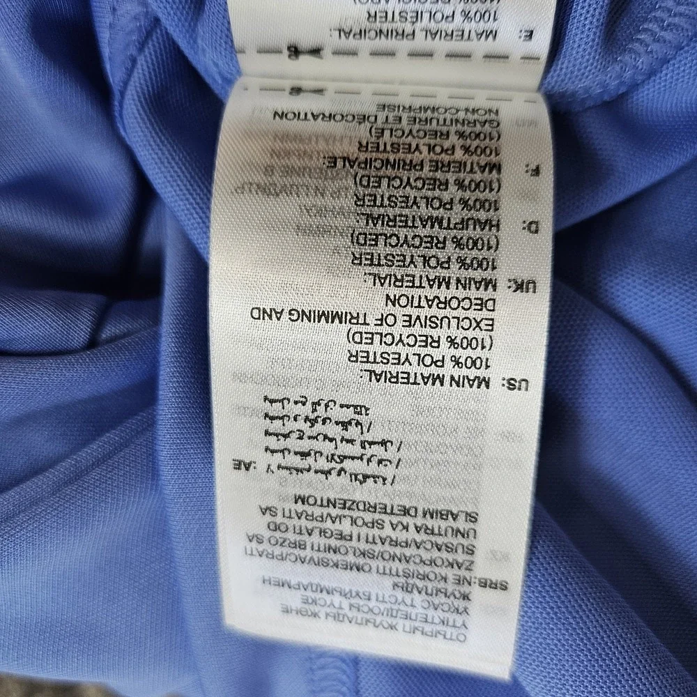 Adidas Golf Polo Shirt Men's XL Blue Printed Stripe Performance Short Sleeve NWT - Picture 3 of 4